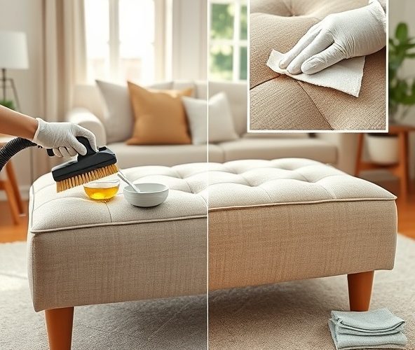 Jak czyścić ławkę pufę tapicerowaną, by nie uszkodzić materiału?