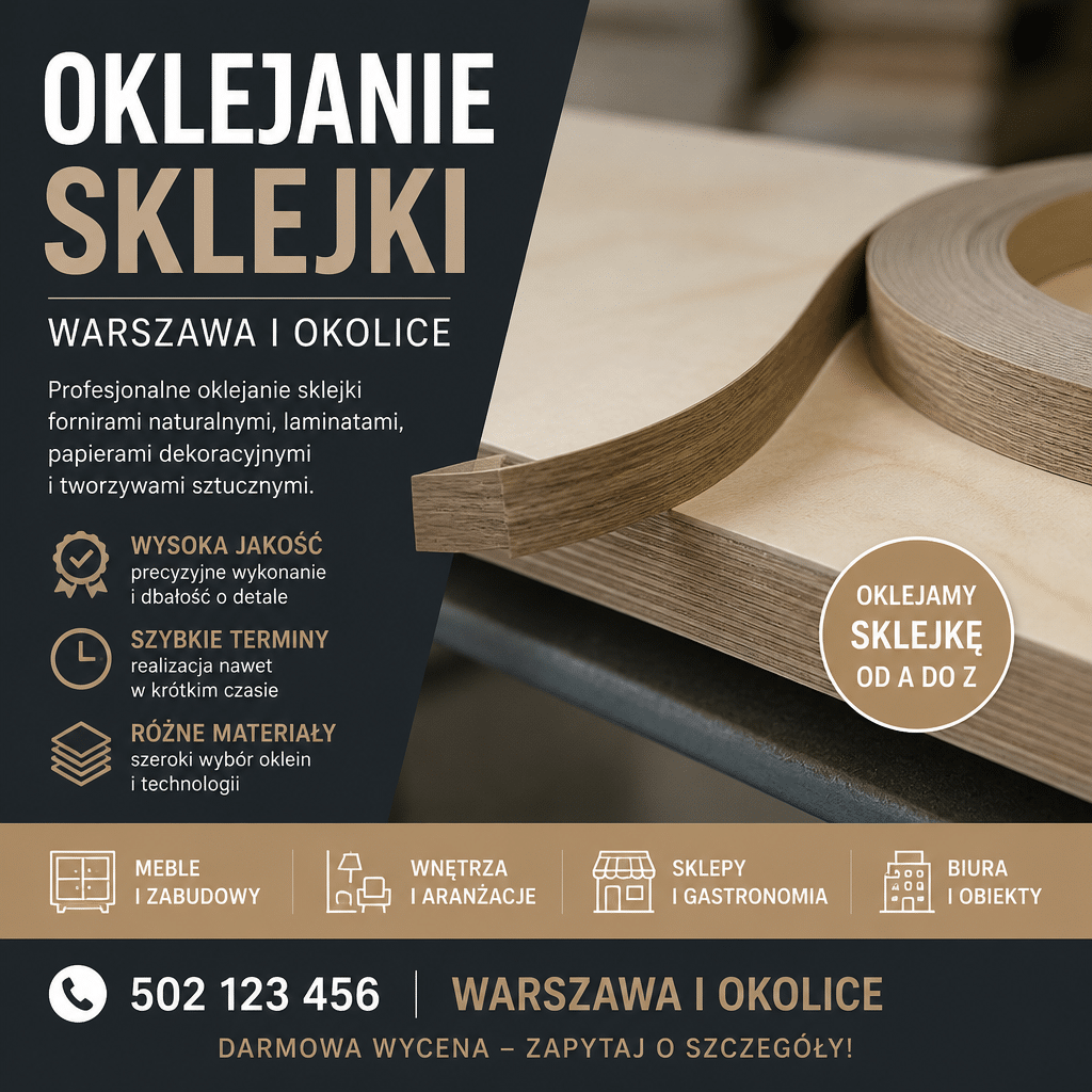 oklejanie sklejki warszawa